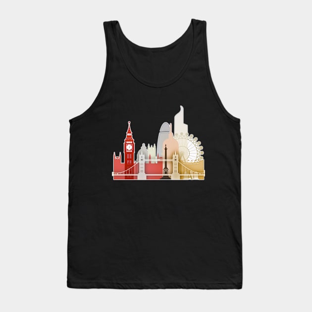 London Silhouette T-shirt Souvenir Tank Top by DimDom